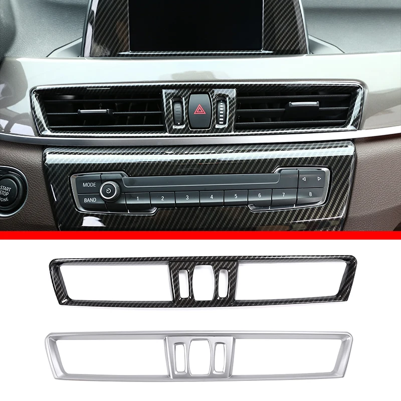 

ABS Carbon Fiber/Chrome for BMW X1 F48 X2 F47 2016-2021 Center Console Air Outlet Frame Trim Cover Car Interior Accessories