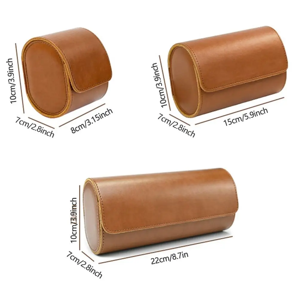 1/2/3 فتحة خمر ساعة محمولة لفة بولي PU دائم ساعة جلدية حقيبة للتخزين ريترو الغبار ساعة معصم عرض حقيبة الرجال هدية