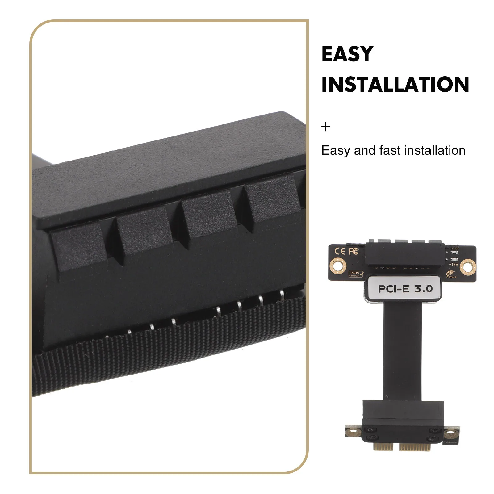 Pci-E 3.0 1x a 1x 5cm Cable de extensión de tarjeta elevadora flexible Adaptador de ángulo recto para minería GPU Fácil instalación confiable