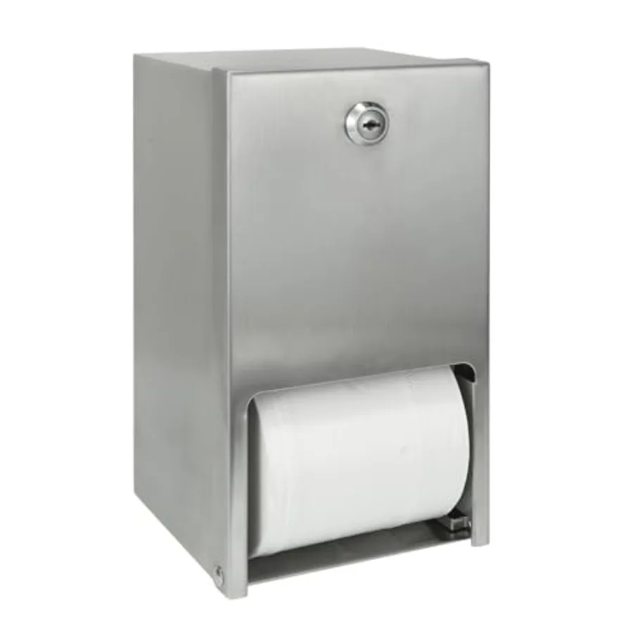 

2 Roll Stainless Steel Commercial Toilet Paper Dispenser, Heavy Duty Wall Mount Tissue Holder with Lock for Restroom/Bathroom