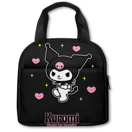 Sanrio Kuromi Backpack Sanrio Backpack Pencil Bag Student Primary and Middle Kawaii Cartoon Mochila Zipper Sports Shoulders