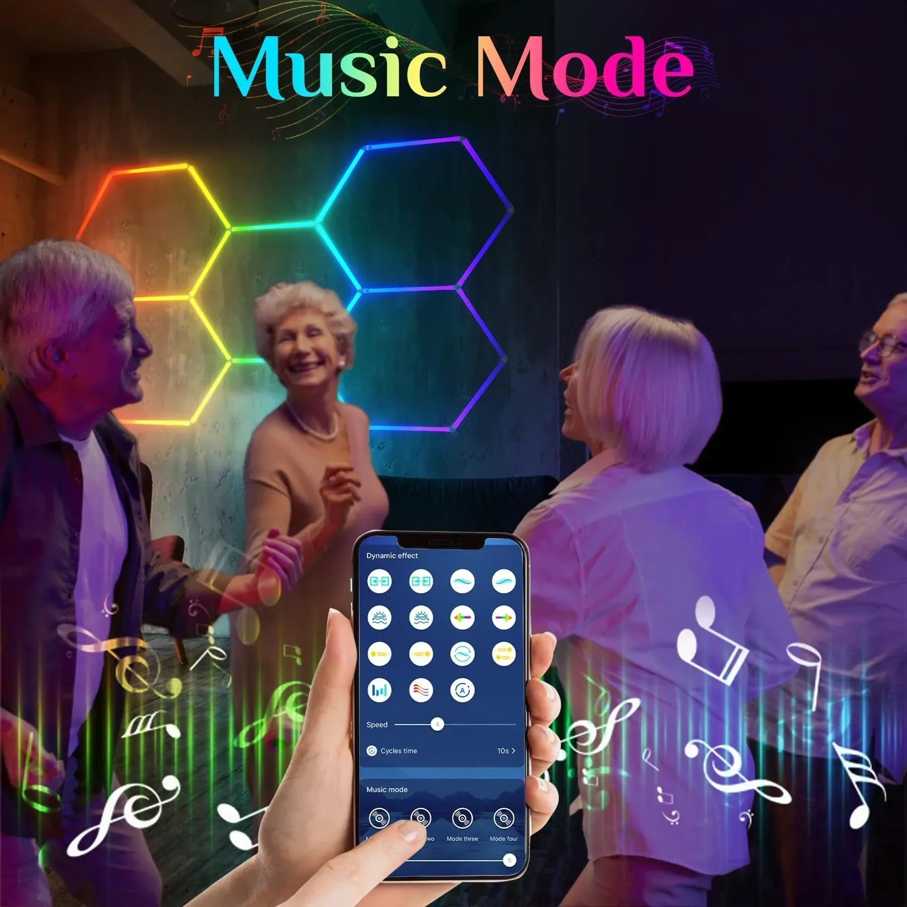 Customized RGB Hexagon LED Garage Light Honeycomb Ceiling Lamps With Remote APP Control for Car Wash Repair Gaming Room BarDecor