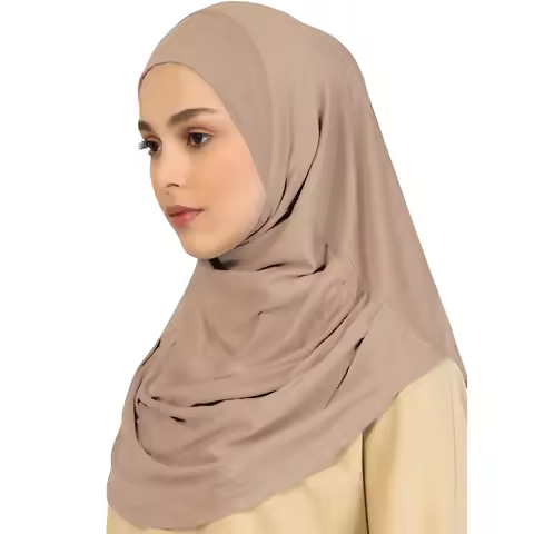 New Ready To Go wear Instant Hijab for Women Solid Color Hemp Headscarf Neck Cover Sports Hijabs Pinless Islam Shawls and Wraps