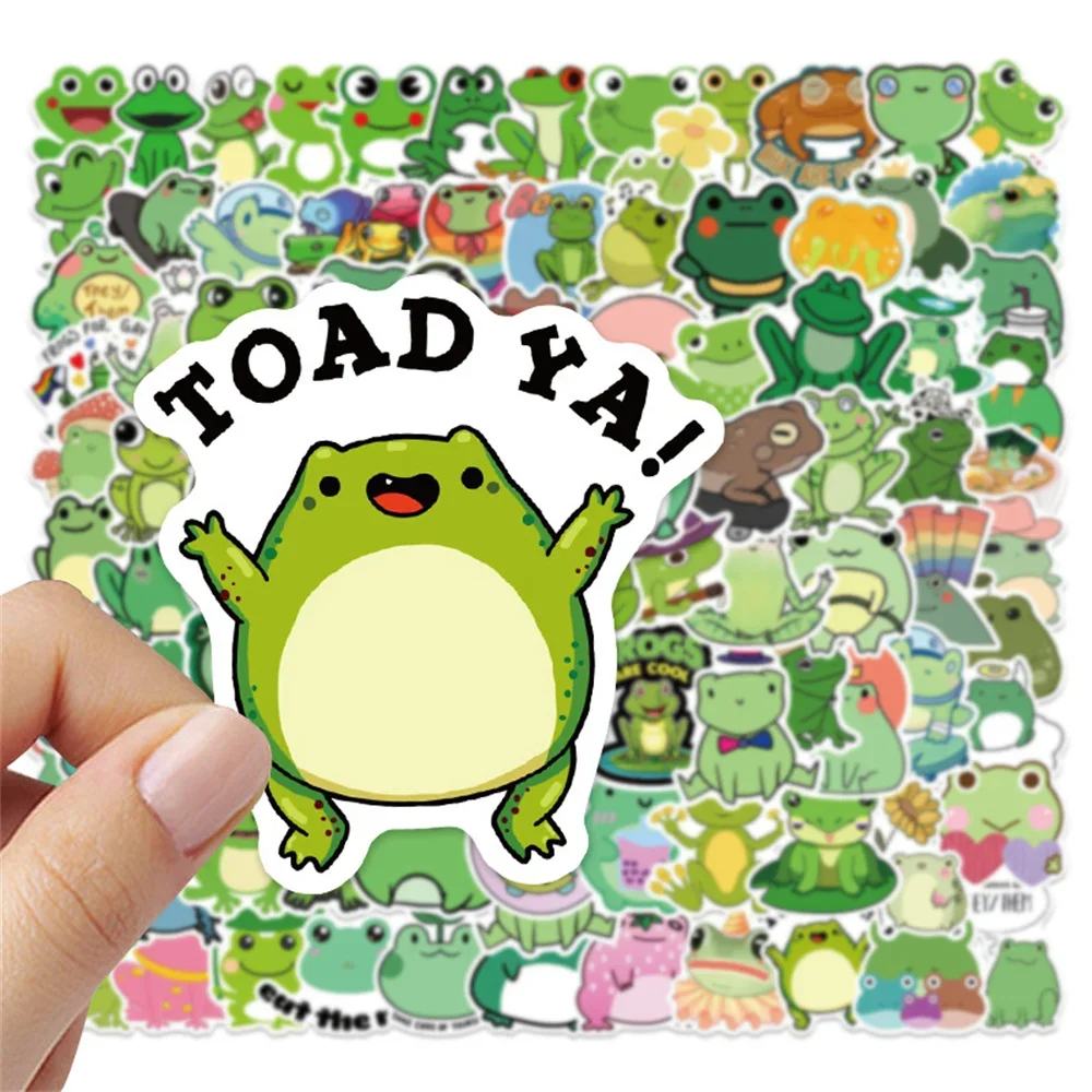 10/30/50PCS Cartoon Cute Frog Graffiti Waterproof Sticker Creative Decorative Decal Refrigerator Water Cup GuitarHelmetWholesale