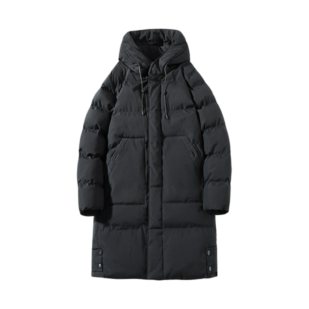 

Мужское зимнее длинное хлопковое пальто с капюшоном размера плюс, толстые ветрозащитные свободные популярные хлопковые парки, одежда для мужчин