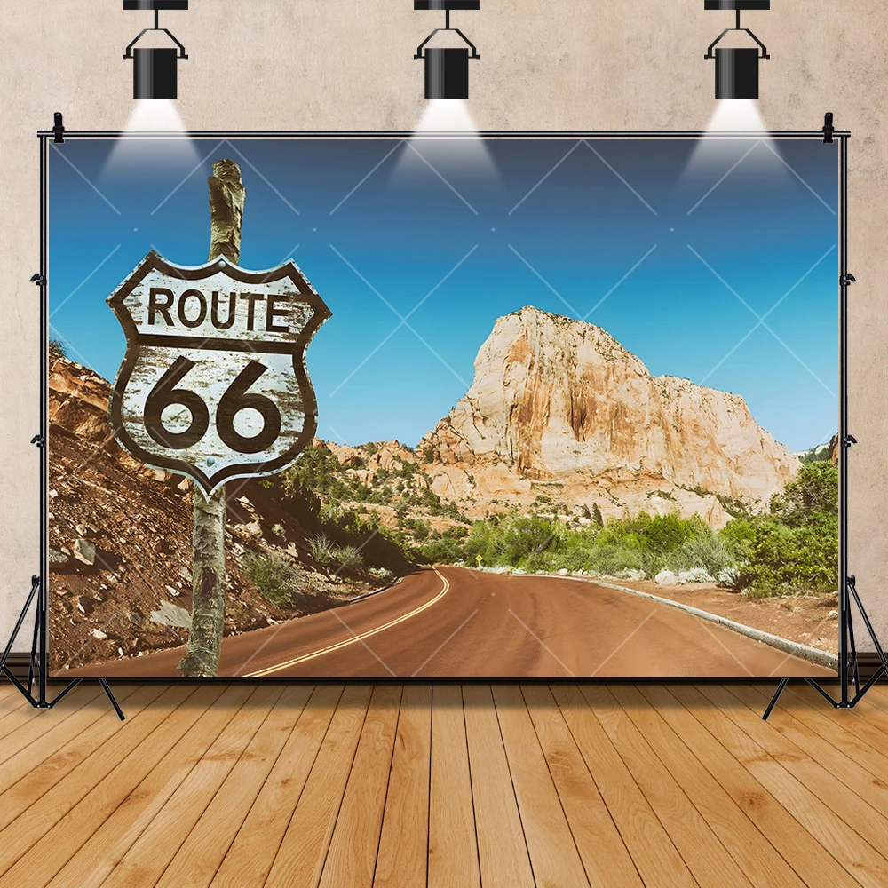 USA Route 66 Sonnen untergang Boulevard Junge Mädchen Geschenke Geburtstags feier Hintergrund benutzer definierte Kinderzimmer Dekor Fotografie Studio Requisiten Hintergrund