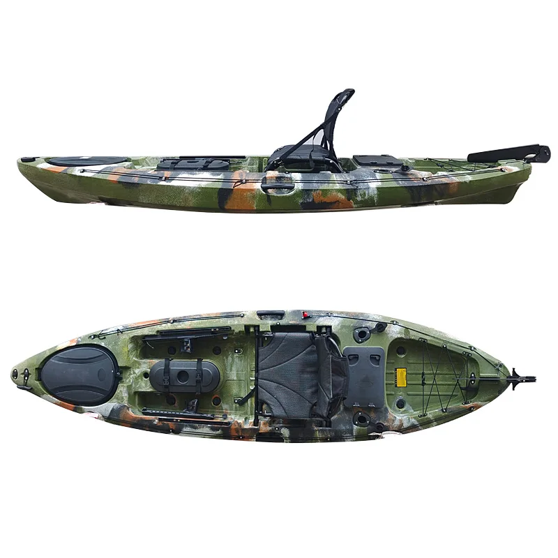 2024 Fashion Design water play craft Professional single fishing kayak/canoe 1 person Pedal Drive Boat