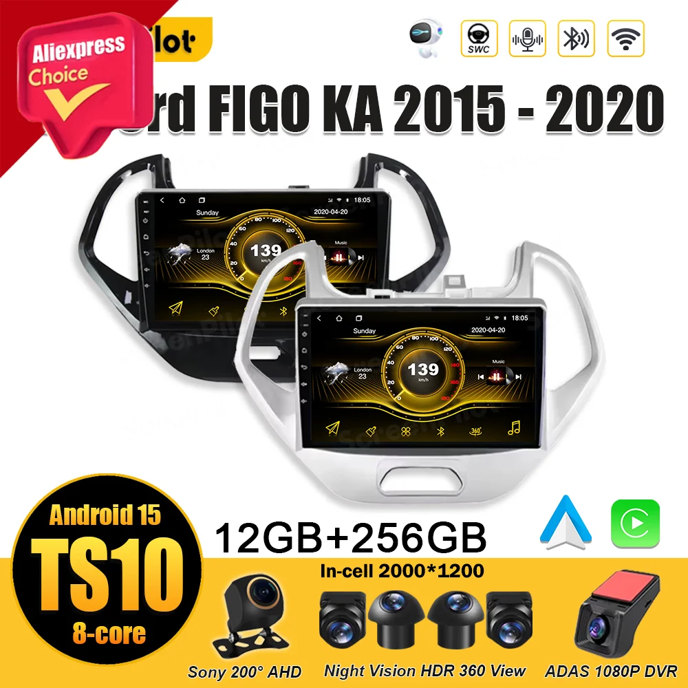

Android 15 For Ford FIGO KA 2015 2016 2017 2018 2019 2020 Android Auto Wireless Android Auto Bluetooth Stereo Head Unit 8 Core