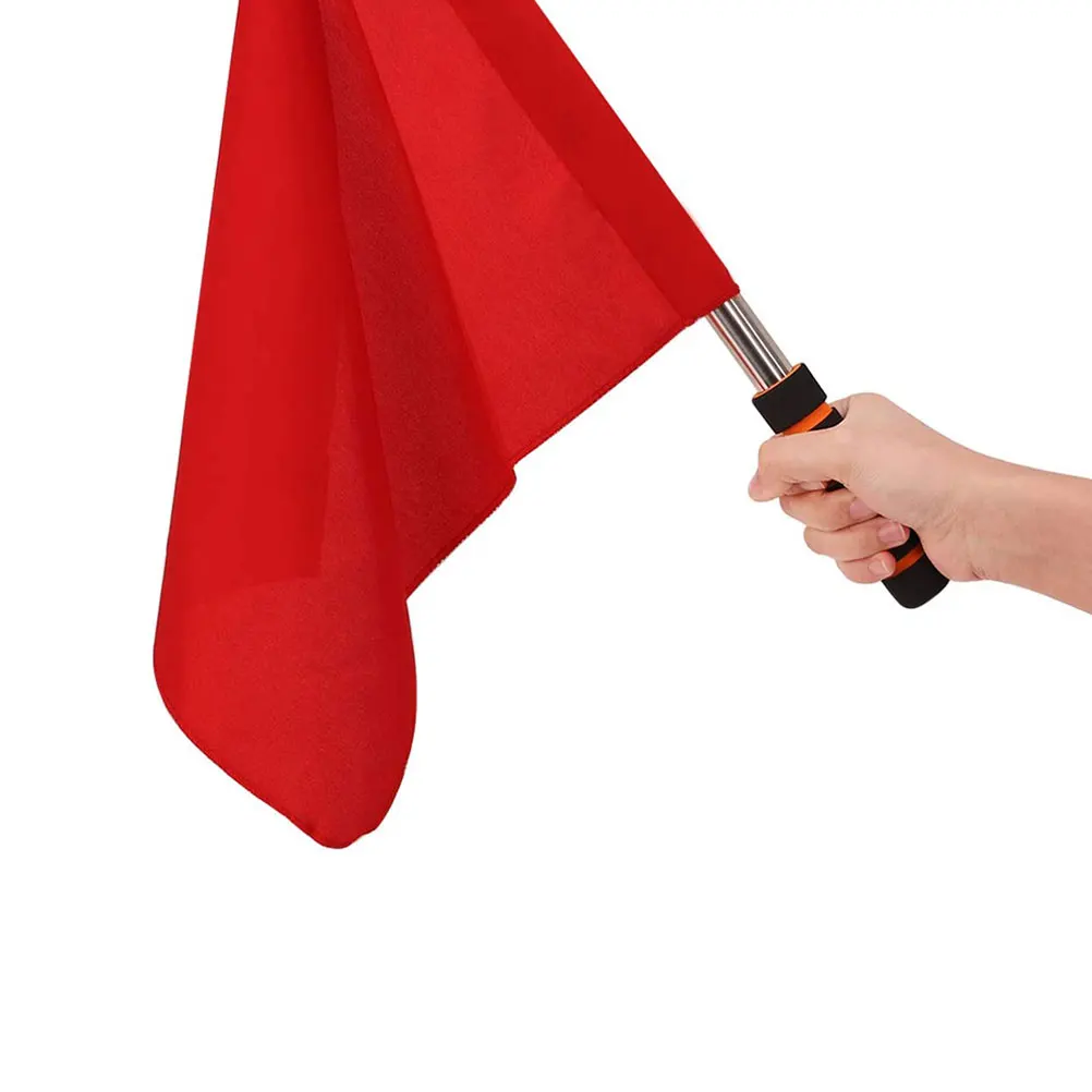 

2pcs Hand Crank Flags Durable Waterproof Referee Signal Traffic Warning Sports Competition Stainless Steel Handle