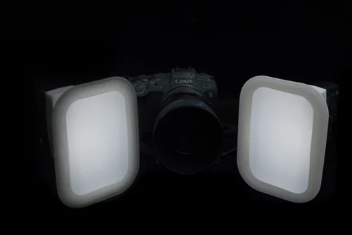 Imagen 2 del producto Luz suave de doble Flash Oral para estudio clínico, boca interior, fondo blanco y negro, efecto de diente, iluminación de pila superfina, tiro