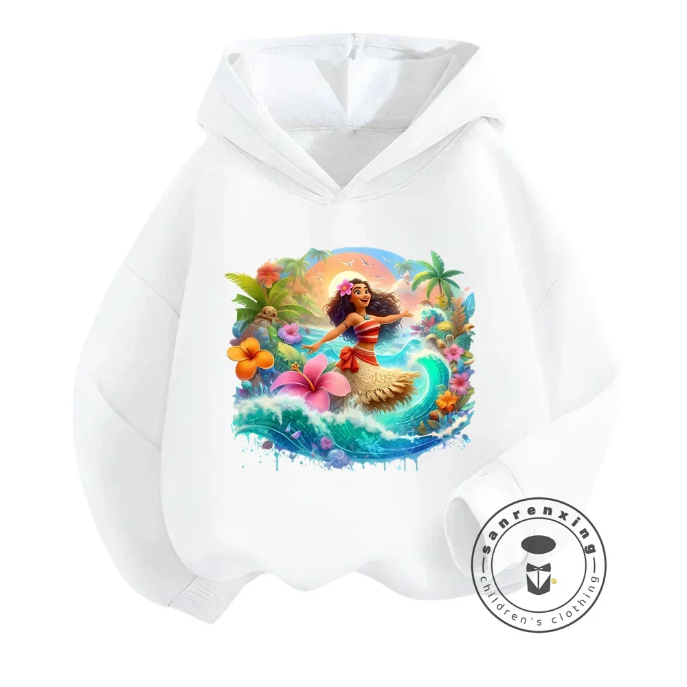 

Fall New 2024 Disney Moana Girls Casual Thin Hoodies Pants Kids Sportswear Suits Children Outerwear Clothing Korean Sweatshirt