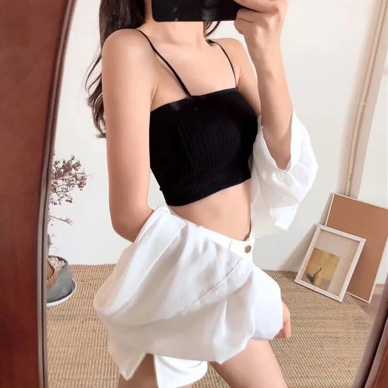 Fashion Solid Tube Top Women Casual Women Lady Bandeau Comfortable Strap Bras Tops Tube Chest Wrap Underwear Black White