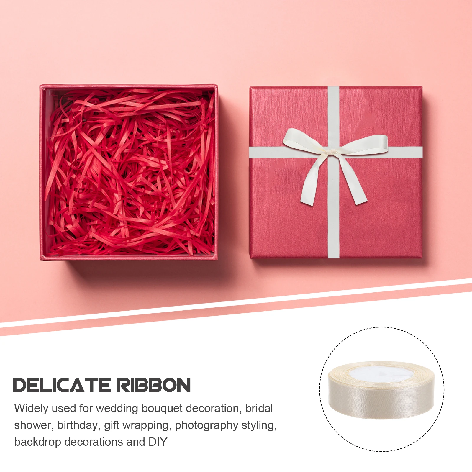 

5 Rolls Ribbons Wedding Bouquet Decor Craft Gift Wrapping Craft Decoration Polyester Ribbon DIY Party Cake Box Packaging