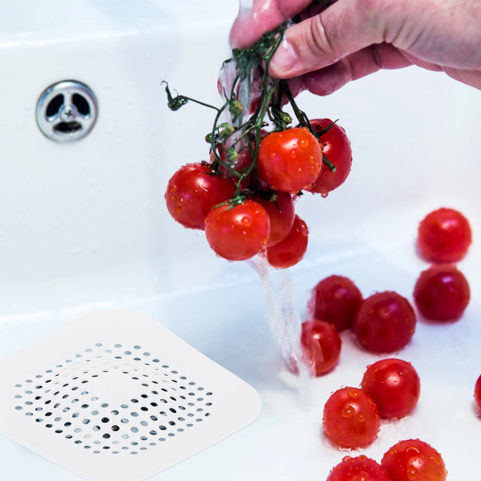 

5Pcs Sink Hair Filter Kitchen Strainer Square Suction Cup Drain Cover Stopper for Bathroom Bathtub Floor Floor Drain Cover