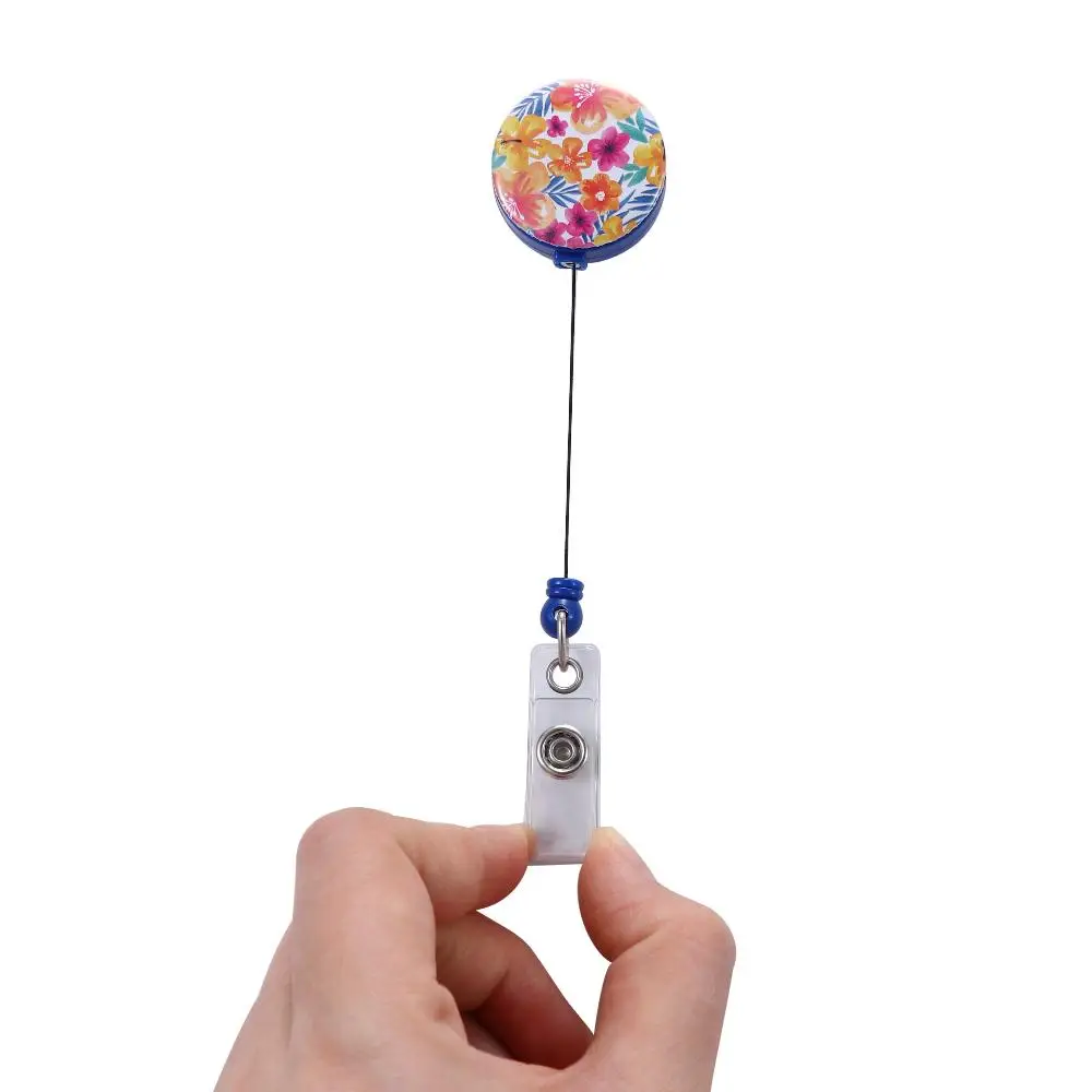 Office Supplies 1 Piece Decorative ID Card Work Card Clips Name Card Badge Holder Retractable Nursing Badge Reel