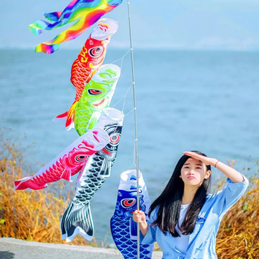 

2Pcs Blank Carp Windsock DIY Painting Home Hanging Decor Outdoor Garden Creative Fish Windsocks for Kids Fish Windsock