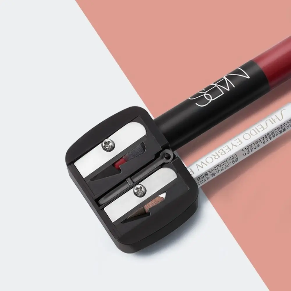 

2Pcs Mini Double Hole Pencil Sharpener Classical Plastic Eyebrow Pencil Sharpener Lip Liner Eyeliner Pencil
