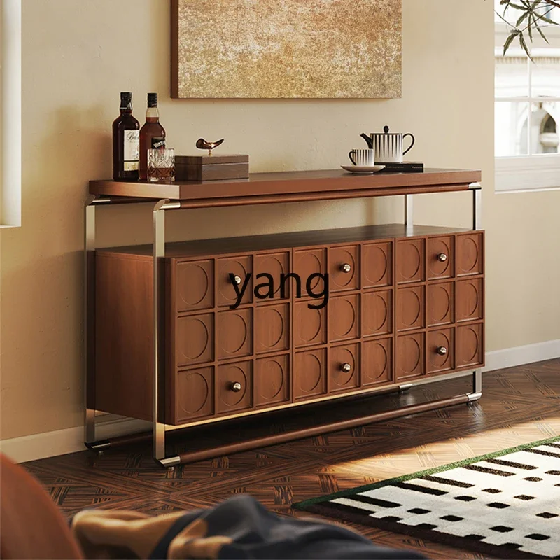 

CX antique living room dining side cabinet retro wall storage cabinet simple household stainless steel side cabinet