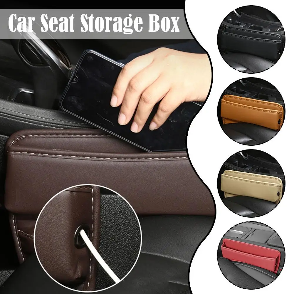 Car Crack Storage Box Car Universal Leather Storage Car Interior Large Storage Bag Interlayer Capacity Bag B8e3