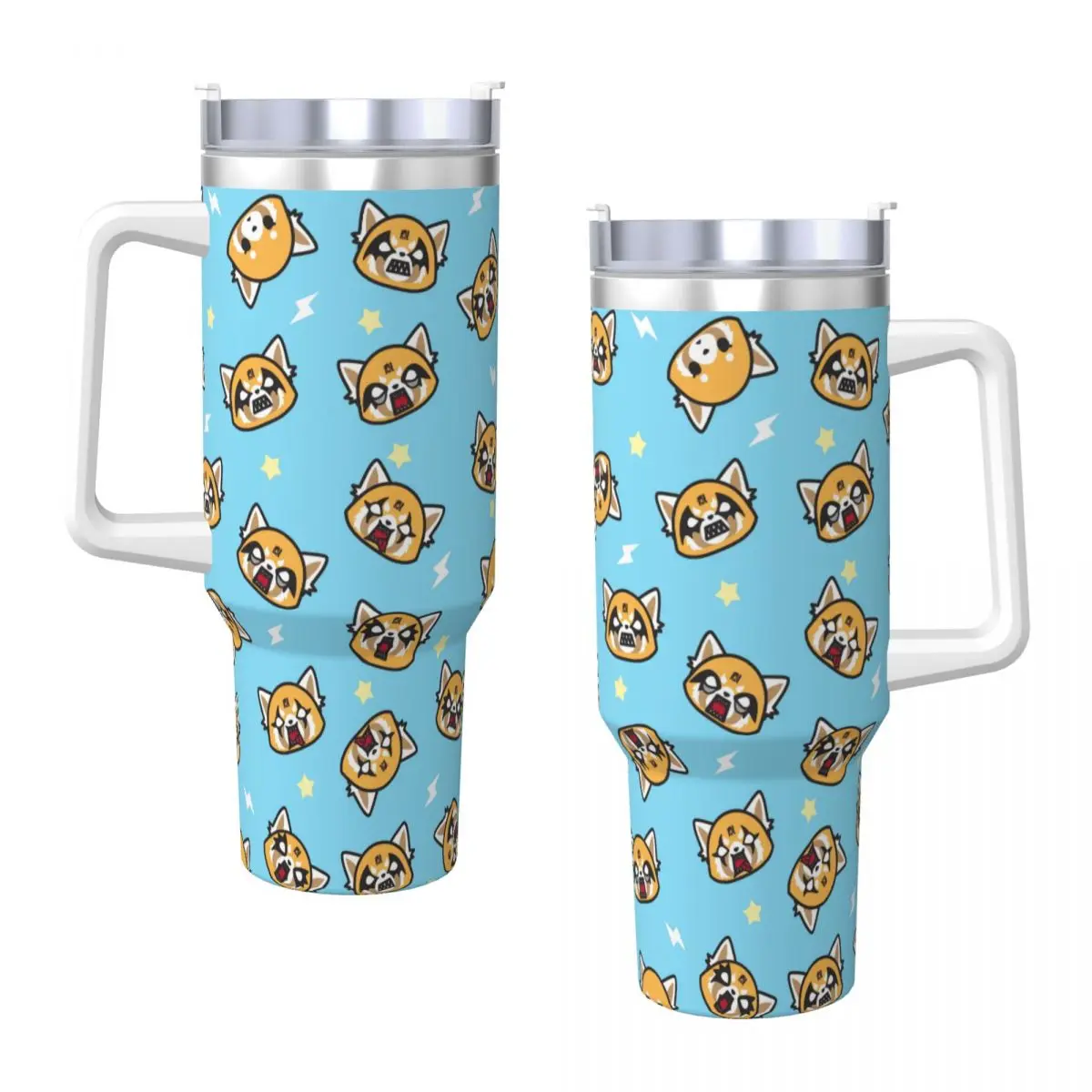 Stainless Steel Tumbler Aggretsuko Thermal Mug Keep Heat Cold and Hot Car Mugs Camping Graphic Water Bottle