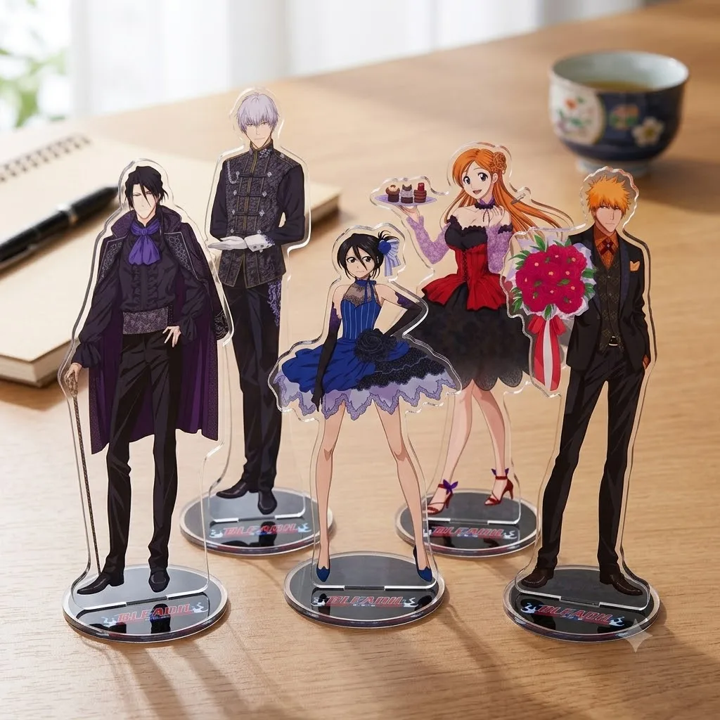 New Anime Bleach Acrylic Stand Kurosaki Ichigo Figure Desktop Decoration Collectible Ornament Character Model Gift Keychain