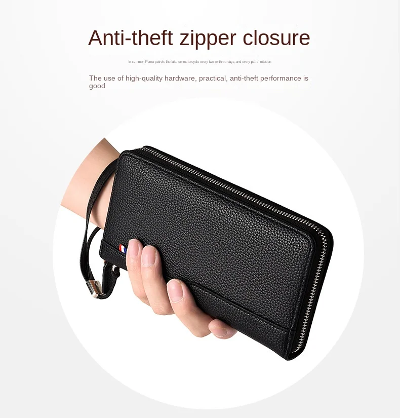 Herren-Lederhandtasche, Multifunktionale Lange Geldbörse, Modische Handytasche mit Großer Kapazität, Personalisierter Kartenhalter 2026 – Detail 7