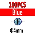 100pcs Blue 4mm