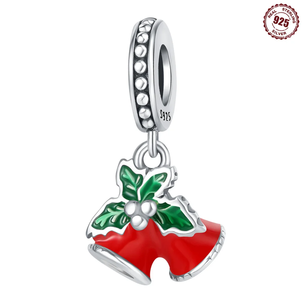 

Beads 925 Sterling Silver Charms Original Ringtones Christmas Pendant Beads Fit Bracelet Jewelry Diy Women Fine Gift Accessory