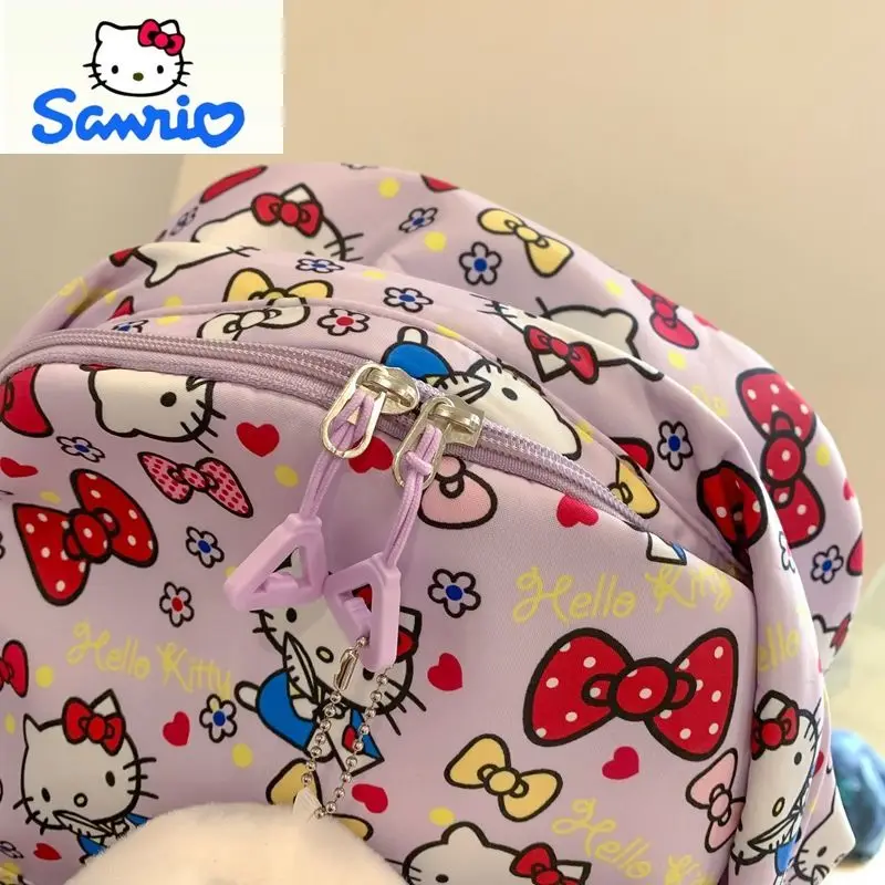 Sanrio High Quality Large Capacity Cartoon Hello Kitty Bow Backpack for Students, Lightweight and Load Reducing Backpack