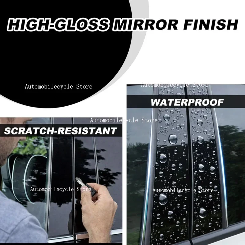 

8PCS Glossy Black Pillar Post Window Door Cover Trim Fit For Hyundai Tucson 2016 2017 2018 2019 2020 2021 Decoration Stickers