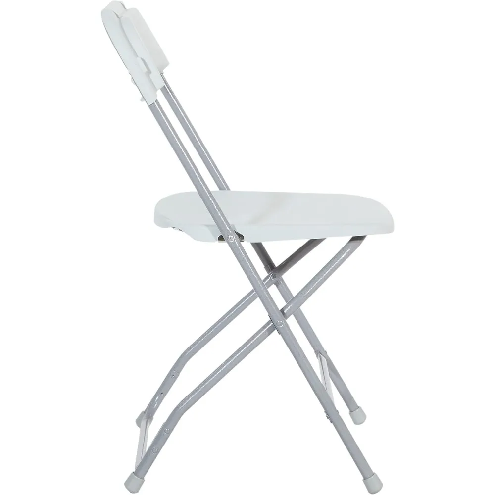 Ensemble de table et chaise pliantes carrées en résine, gris clair, 5 pièces