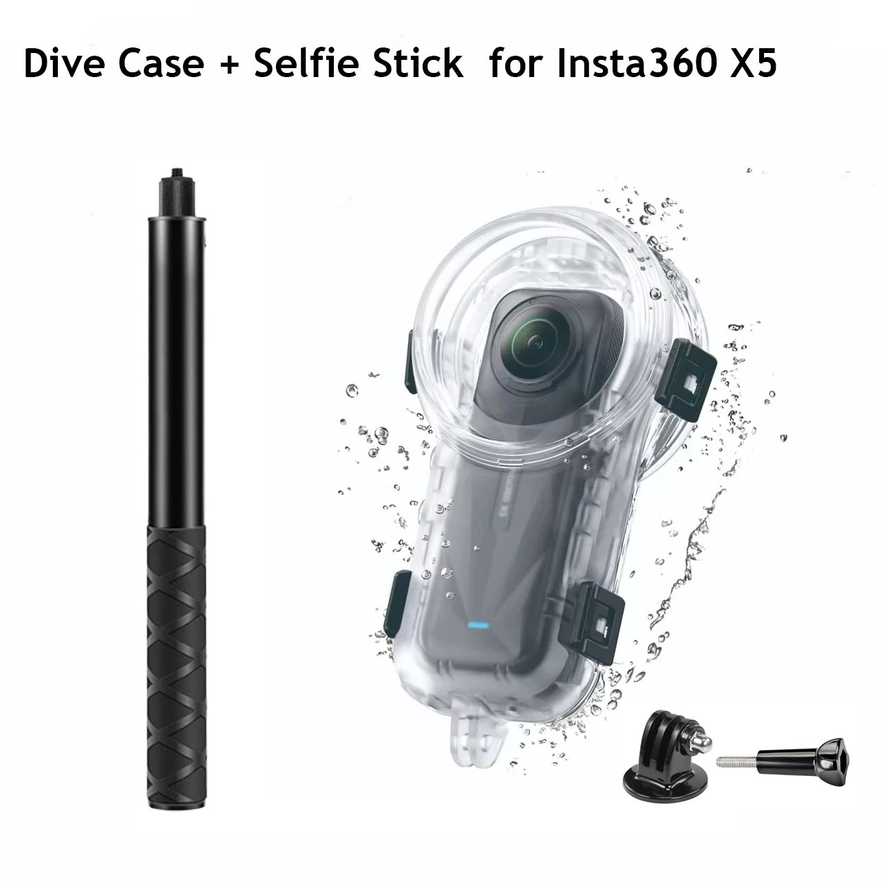 

Invisible 1.1M Selfie Stick + Dive Case for Insta360 X5 60m Waterproof Housing Cover Underwater Diving Shell for Insta 360 X5