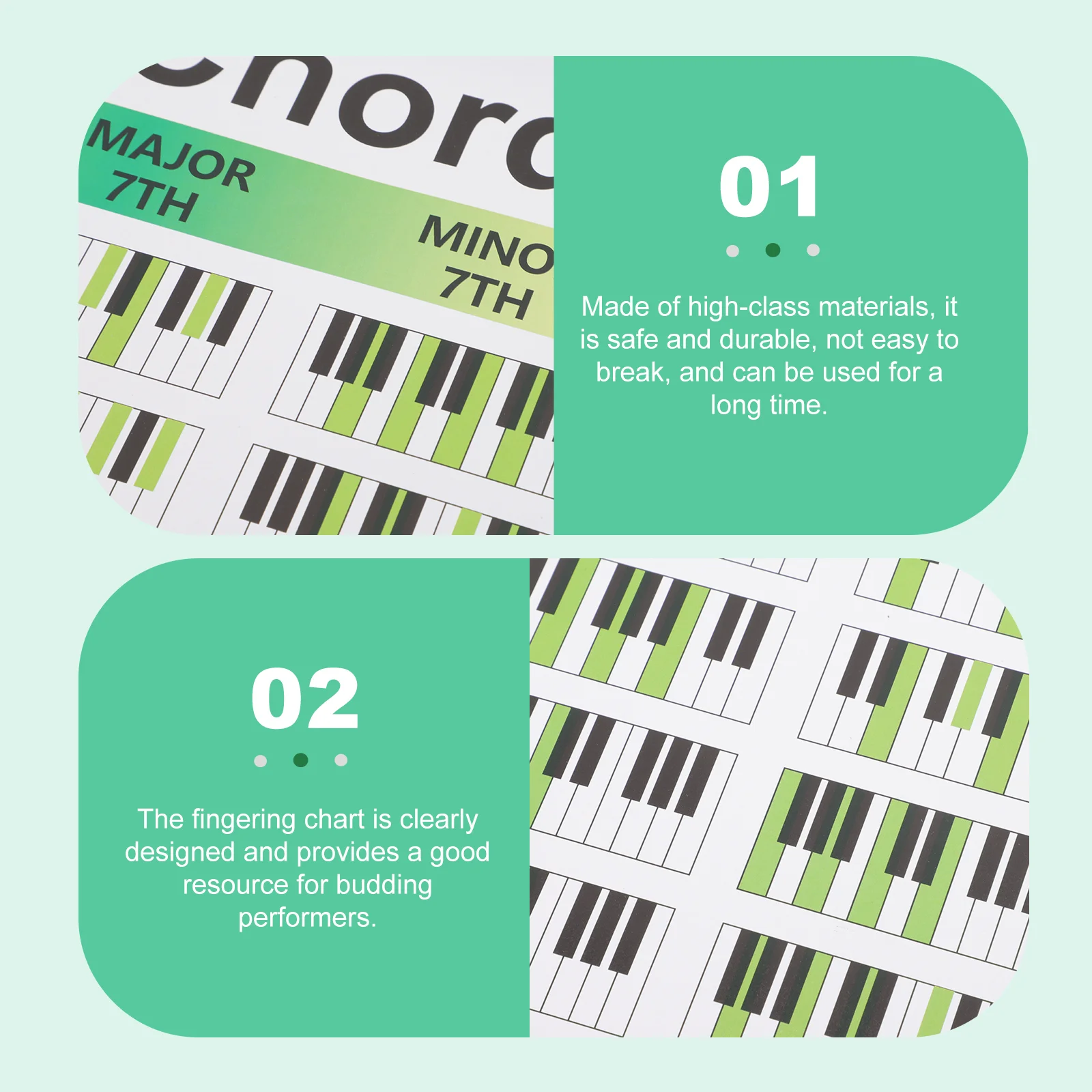 

Recorder Piano Chord Score Music Keyboard Practice Chart Wheel Coated Paper Child Nail Stickers