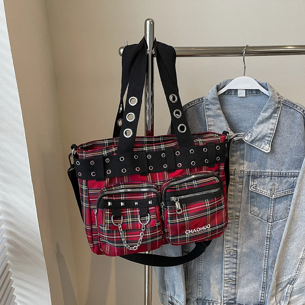 

Сумка на плечо для женщин, сумка через плечо в стиле панк, нейлоновая сумка с регулируемым ремешком, сумка для подмышек, кошелек для путешествий, покупок