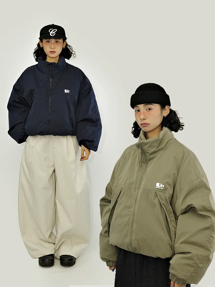 

Утепленная хлопковая рабочая куртка Guluwo: свободный крой, ретро-стиль, американский дизайн, зимнее пальто, уличная одежда, нейтральный цвет, на молнии