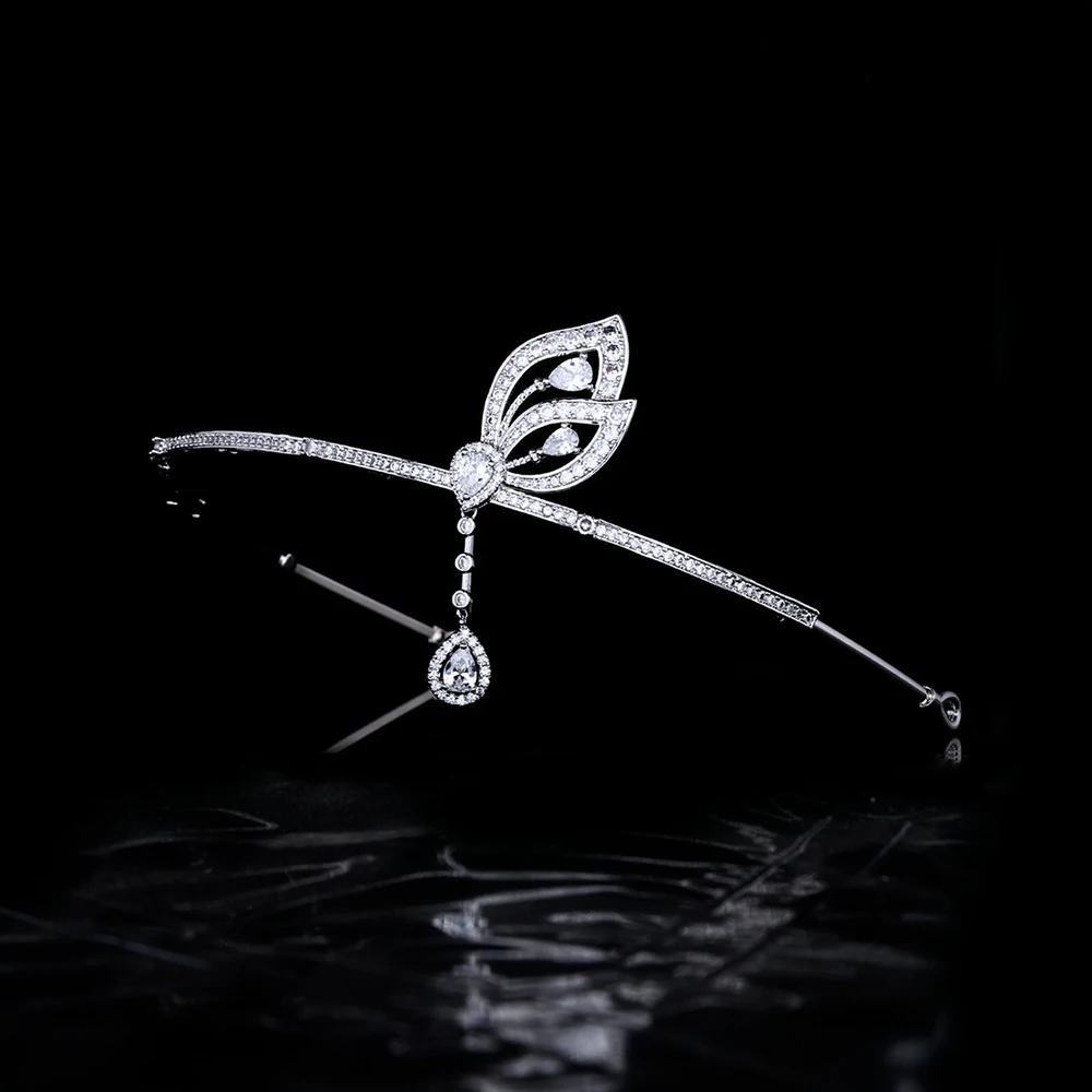 Himstory Lovely Korean Butterfly Hairband Simple Tassel Bride Wedding Headdress Photo Shooting Birthday Princess Hairwear