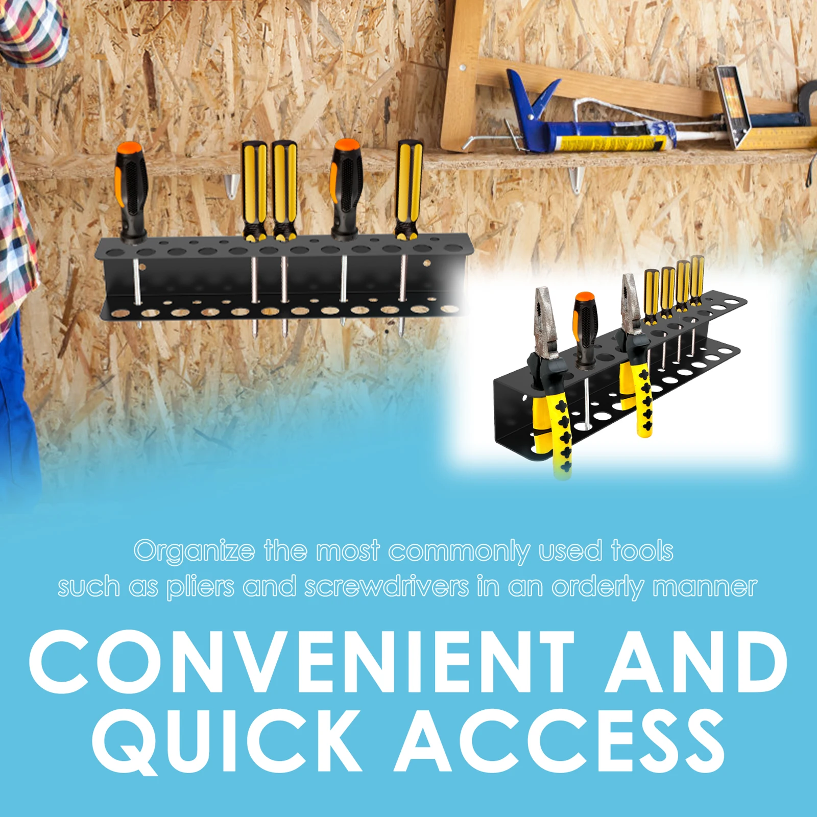 Schraubendreher Schlüssel Organizer Rack Wand Zangen Halter Werkzeug Lagerung Rack 14/23 Löcher Für Werkstatt Garage