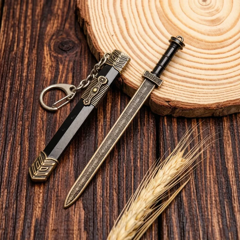 Image of Heißer Verkauf: MINI 1/12 Antikes Chinesisches Mikro-Waffenmodell 12cm Schwert-Spielzeug aus Zinklegierung, Retro Desktop-Ornament, Actionfigur-Zubehör