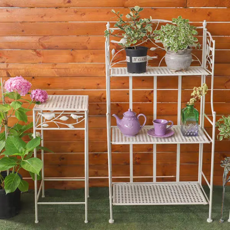 

Wrought iron bird three-layer flower stand flower pot stand potted plant outdoor balcony simple flower succulent green plant
