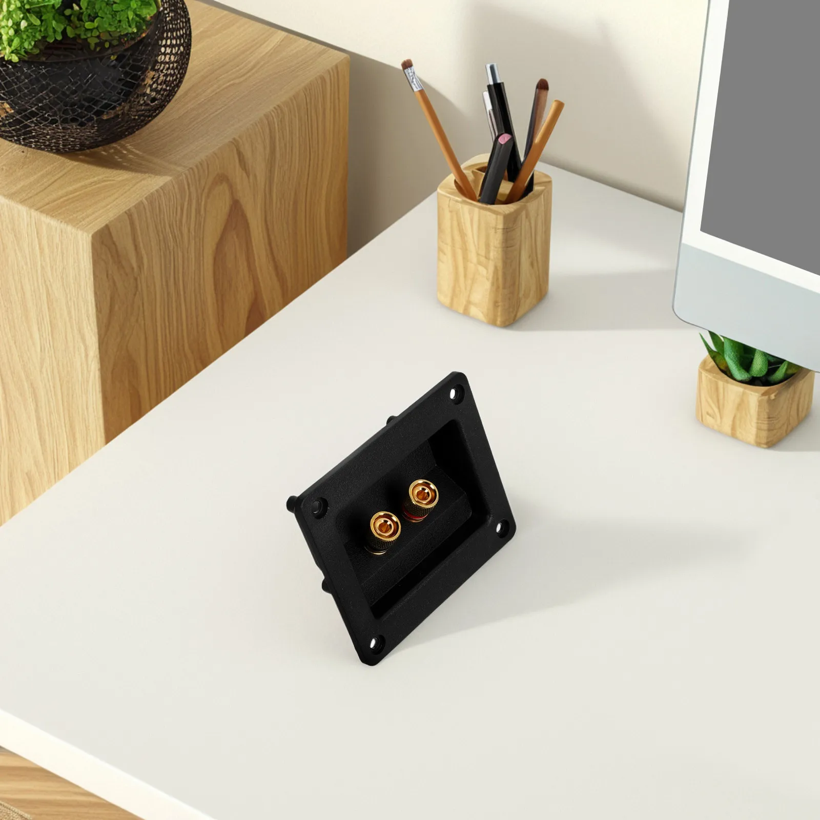 5Pcs Speaker Box Speaker Terminals Cup Square Subwoofer Copper Binding Posts Plate Car Audio