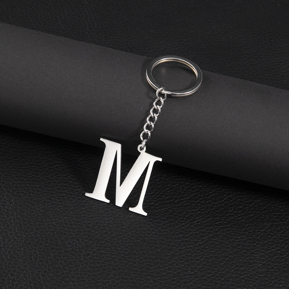 New In Diy Stainless Steel A-Z Letters Keychain For Men 26 Alphabet Letter Name Charm Pendant Keyring Car Keyholder Accessories