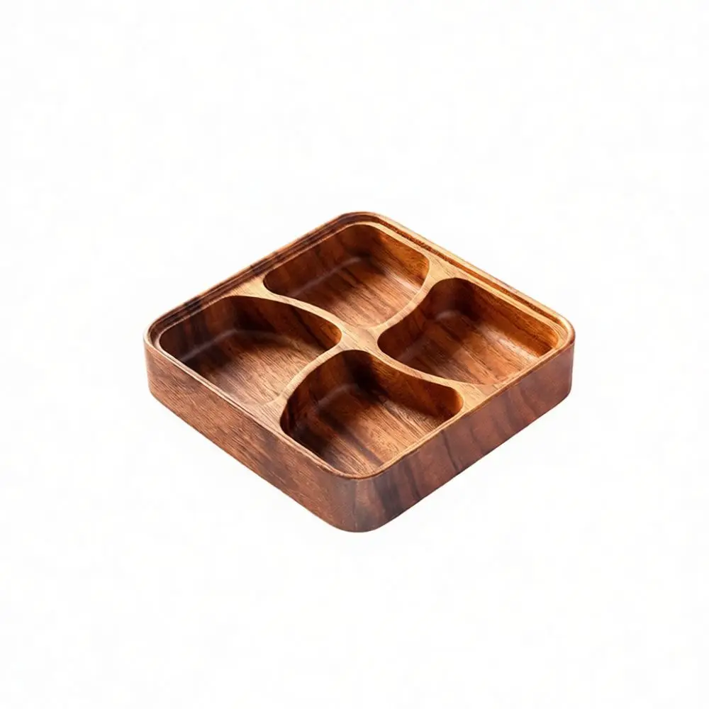 Elegant Walnut Wood Snack Tray Handmade Boat Shaped Bowl Modern Artistic Tableware For Nuts Fruits Kitchen Gift