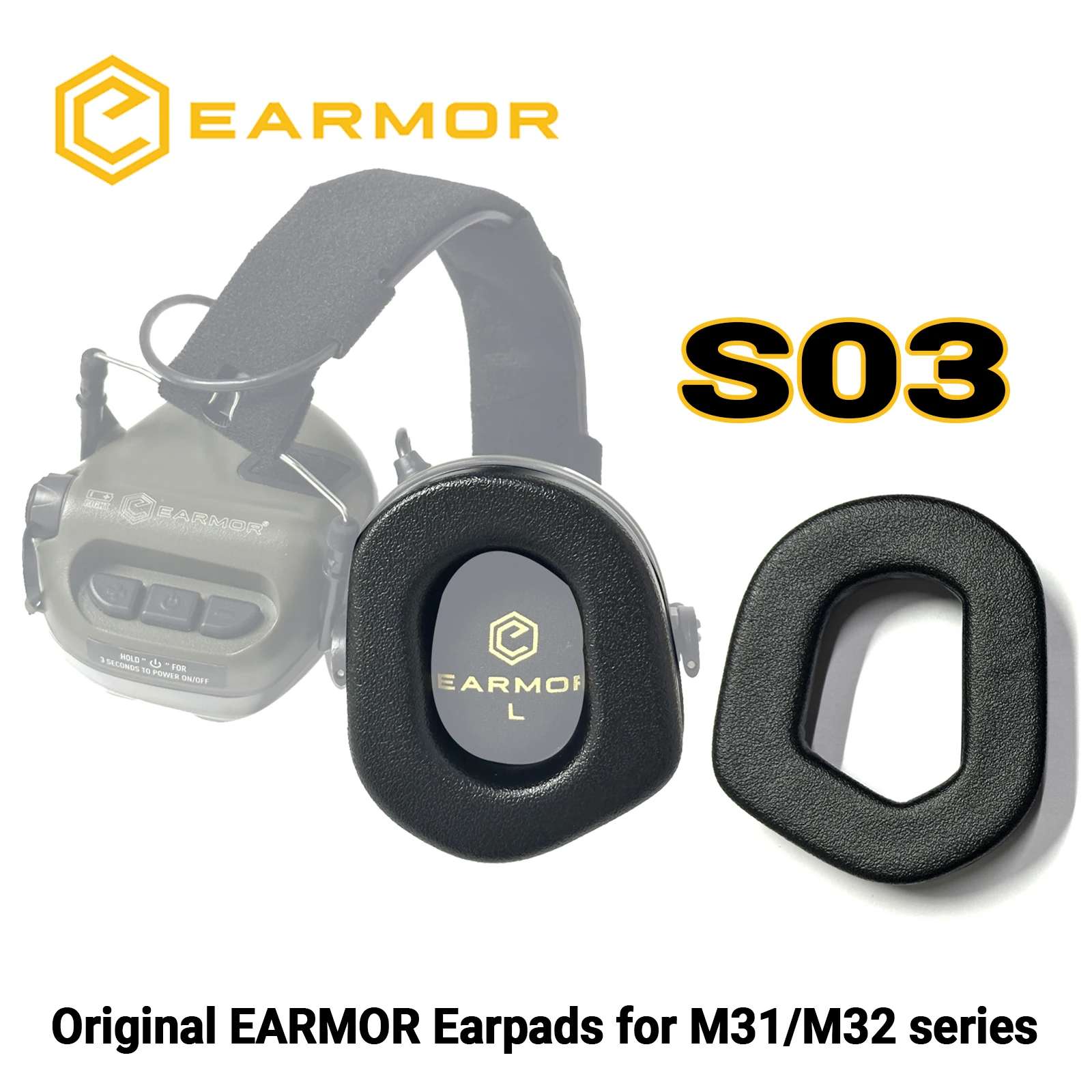 Opsmen Earmor Headset Earmuffs Pair S03 Silicone Gel Ear Cushion Pad Headset Accessories Fit for M31/M32/M31H/M32H Headset