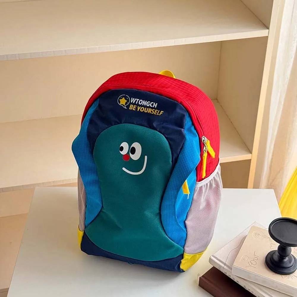 Oxford Cloth Backpack Lightweight Cartoon Primary School Bag Breathable Large Capacity Colorblock Daypack Students