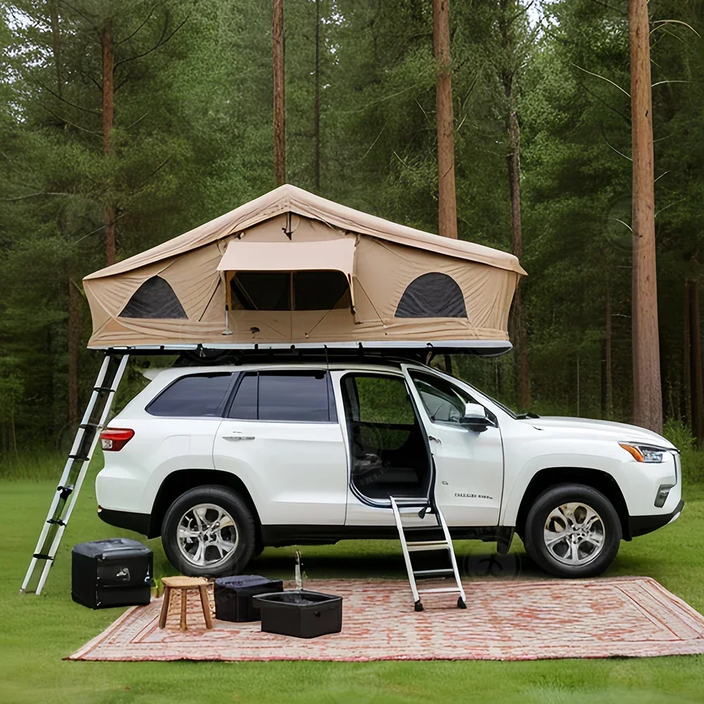 

Hot Sale Inflatable Top Roof Car Tent With Paddel Pvc Fabric Bottom Inflatable Lightweight Car Roof