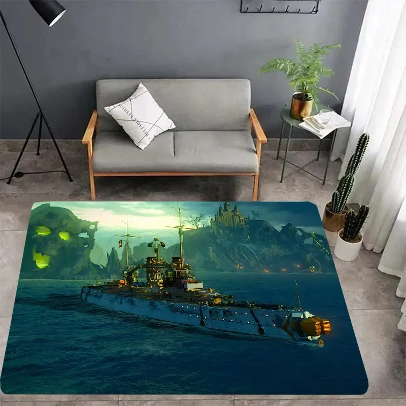 

Battleship World Carpet, bedroom living room home decor garden lawn mat baby mat bathroom kitchen non-slip carpet Christmas gift