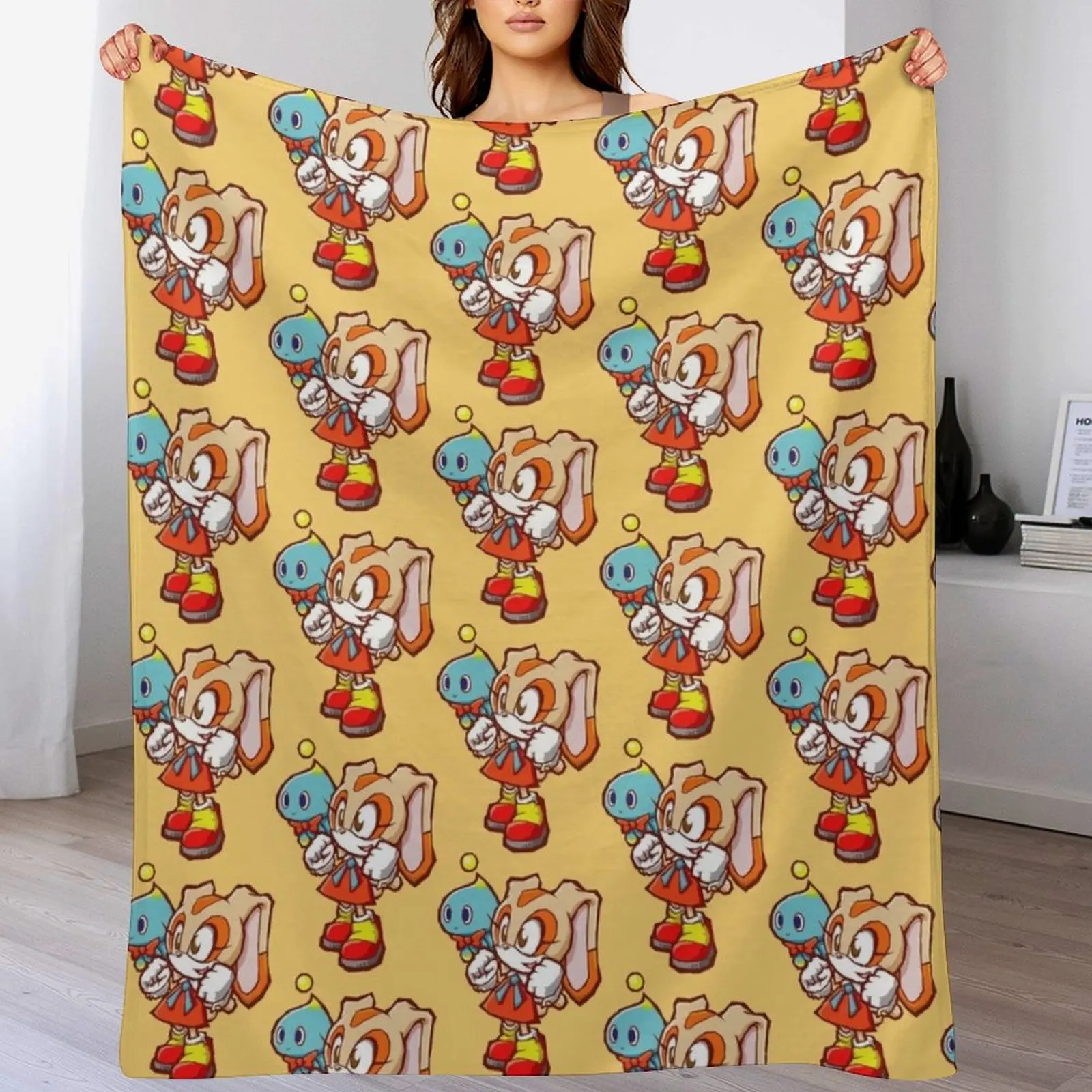 

Sonic Battle - Cream The Rabbit Throw Blanket Designers Weighted Thin Beach Blankets