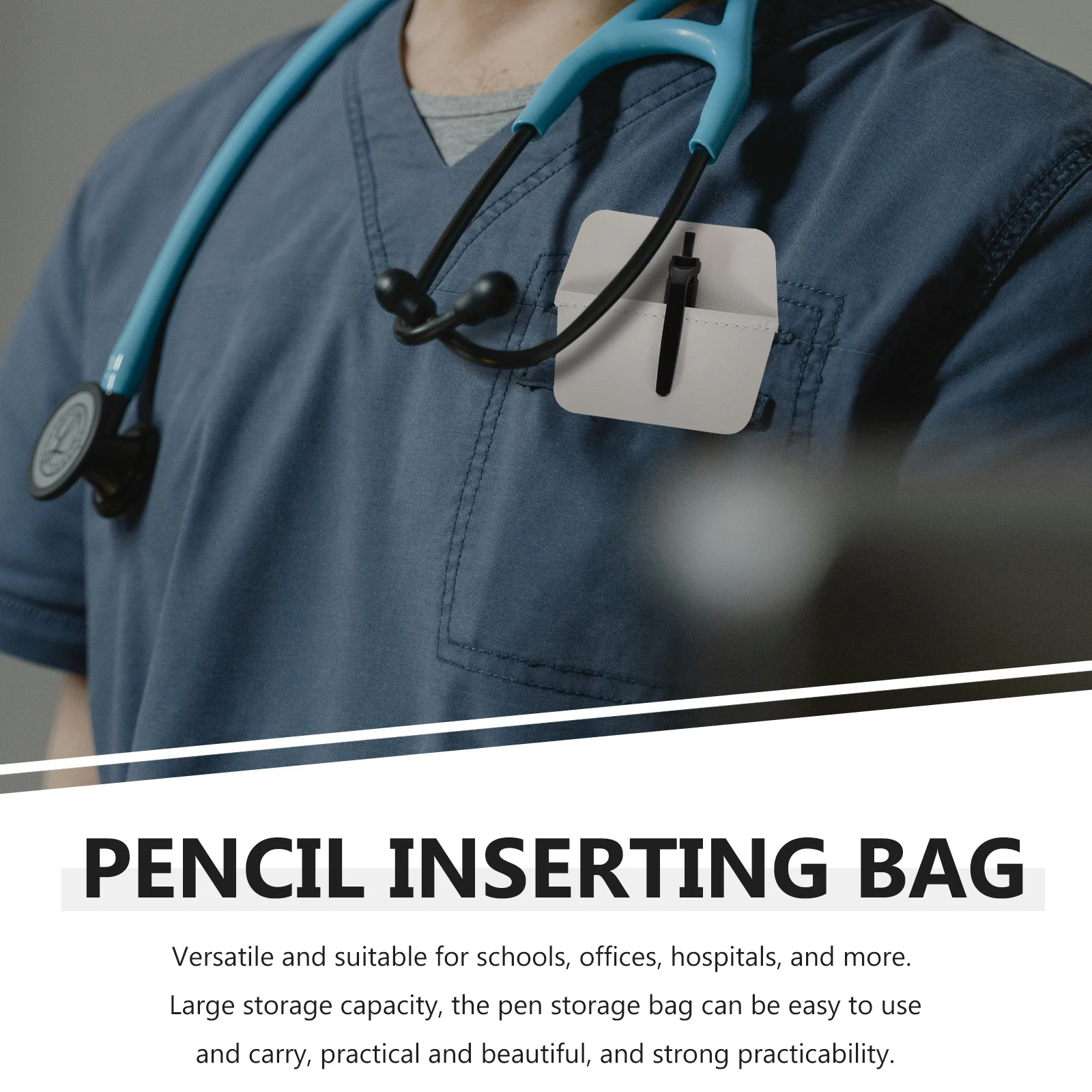 2 szt. PU Etui na długopisy, kompaktowy organizer na ołówki, do codziennego użytku dla pielęgniarek i lekarzy, ochrona kieszeni, bezpieczne etui do noszenia pod koszulą.
