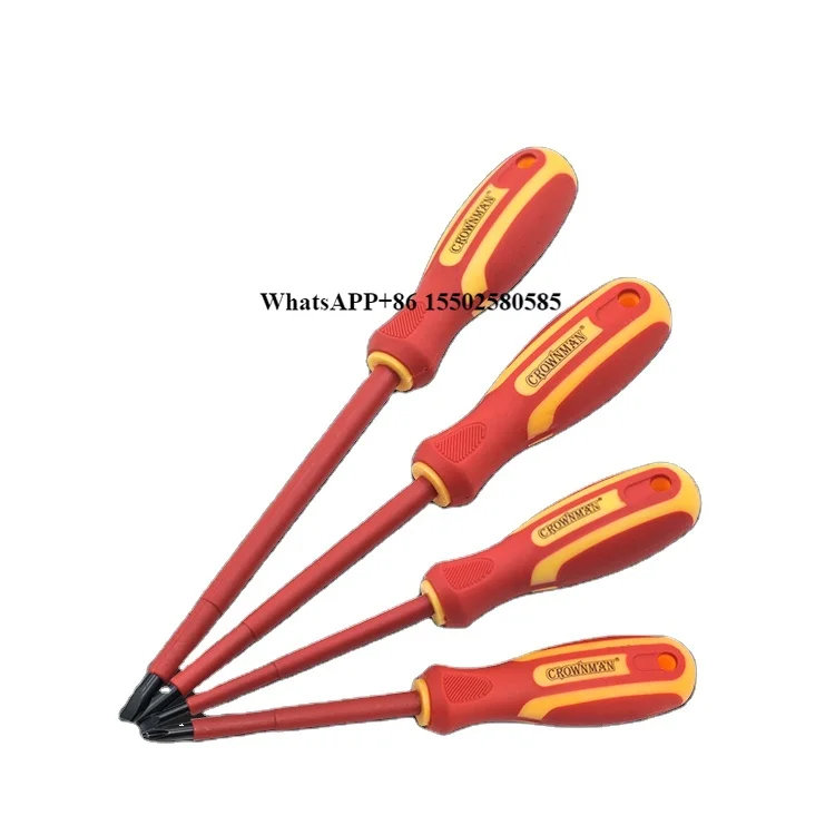

CROWNMAN Professional Hand Fastening Tools 1000v Slotted/Phillips Insulated Electrician Screw Driver VDE Magnetic Screwdriver