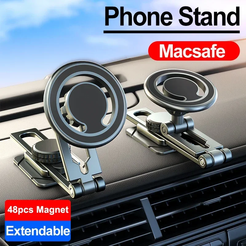720 drehen Starker Magnet Autotelefonhalter Ständer Ausziehbare magnetische Smartphone-Halterung für iPhone 15 14 13 12 Samsung Xiaomi